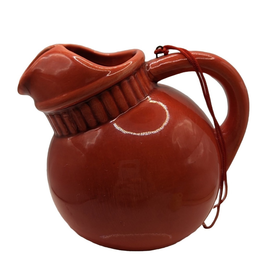 Seasons of Cannon Falls Red Orange Ball Pitcher Yellow Disc Jug Ornaments - Picture 5 of 15